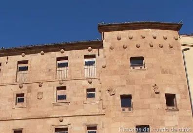 Detalle reparación fachada de Casa de las conchas. Salamanca
