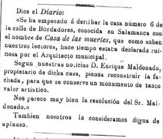 Noticia derribo casa de las muertes