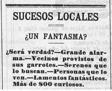 El fantasma de la peña Celestina en Salamanca. Prensa Histórica